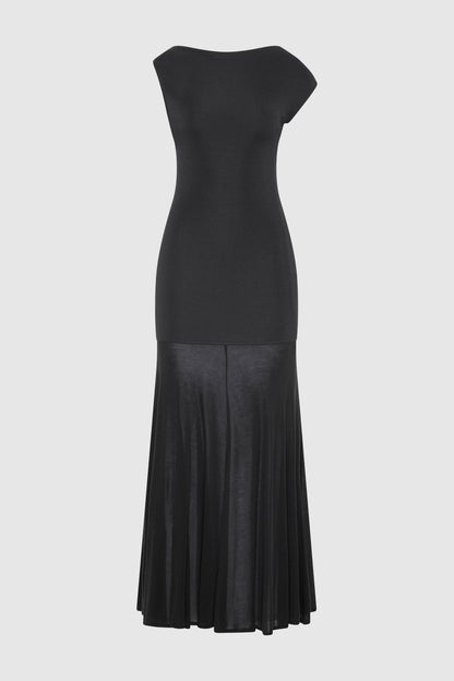 St Agni | Fine Jersey Circle Hem Dress - Charcoal