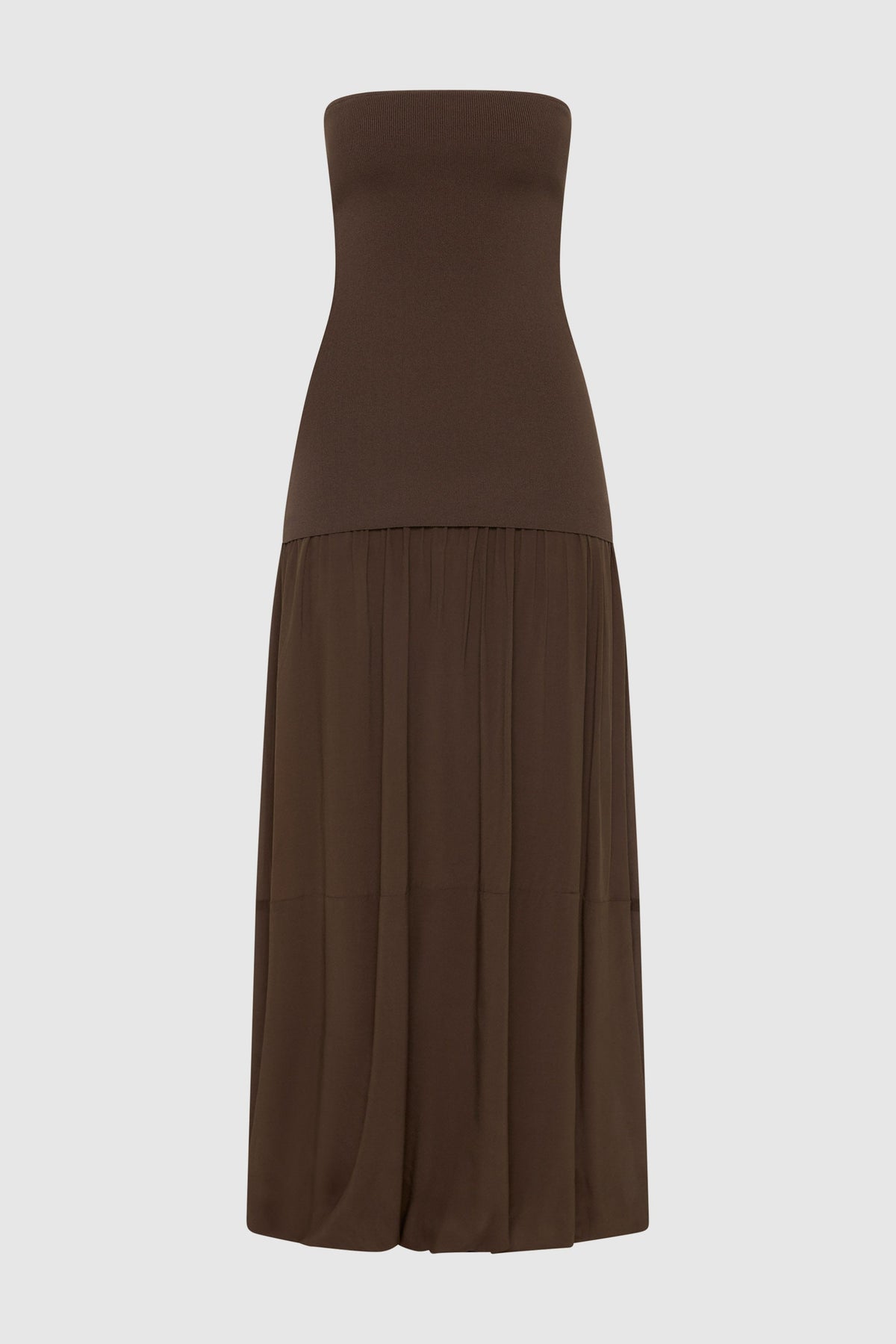 St Agni | Strapless Balloon Hem Dress - Cedar