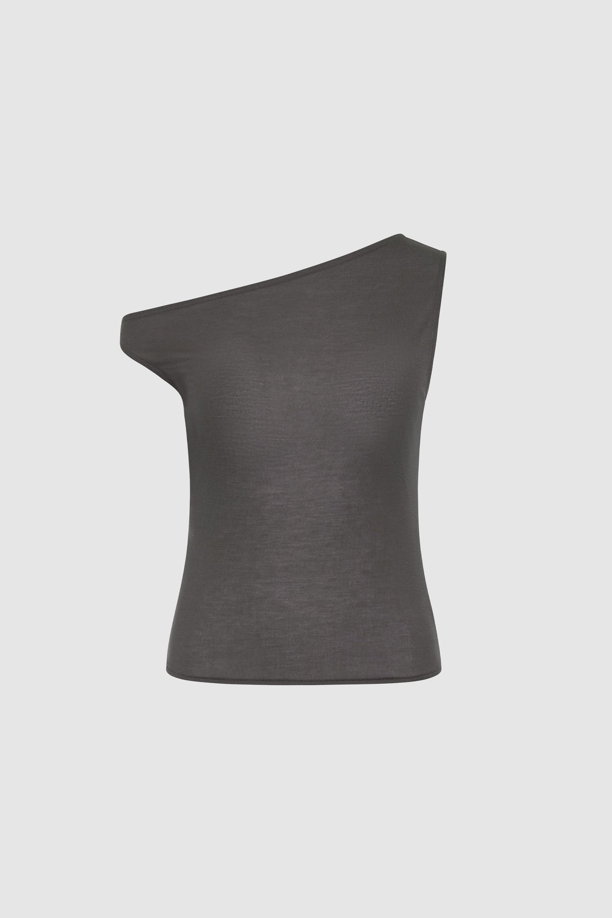 St Agni | Fine Jersey Asymm Top - Soot