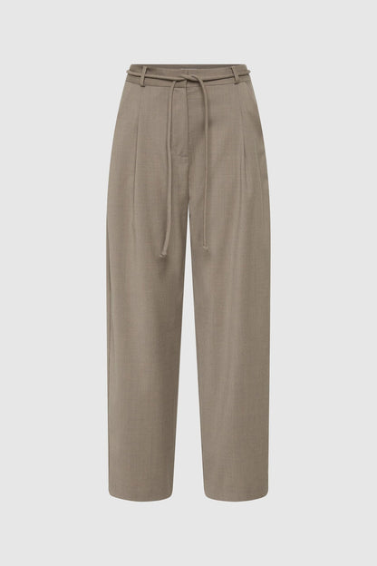 St Agni | Tailored Barrel Pants - Light Taupe
