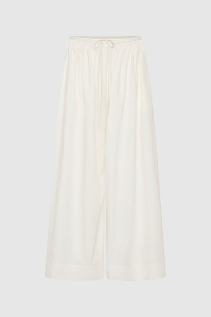 St Agni | Cotton Hybrid Wide Leg Pants - Off White
