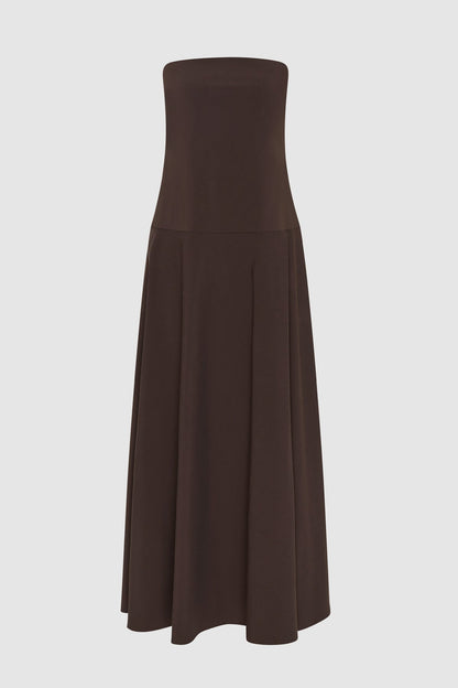 St Agni | Strapless Rouleau Dress - Bark
