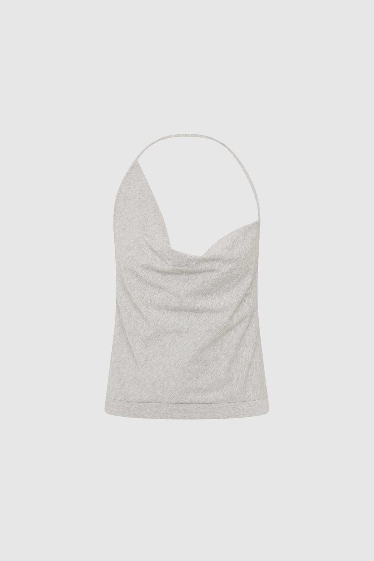 St Agni | Cotton Jersey Halter Top - Light Grey Marle