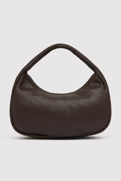 St Agni | Woven Large Bon Bon Bag - Coffee