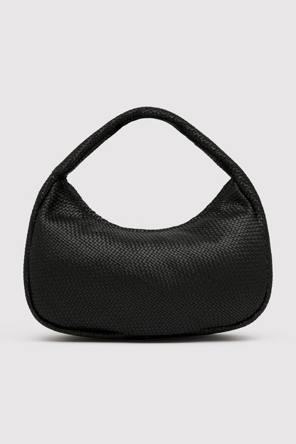 St Agni | Woven Large Bon Bon Bag - Black