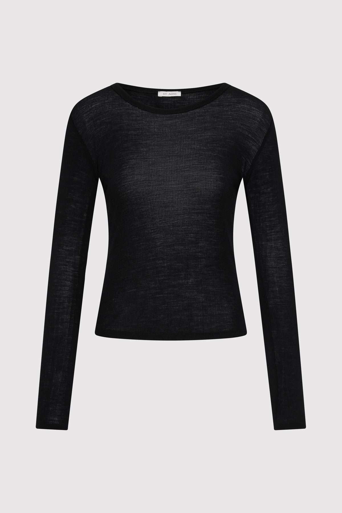 St Agni | New Baby Wool Long Sleeve Top - Black