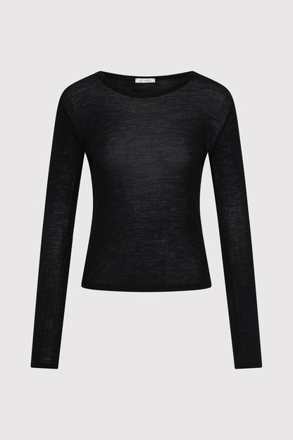 St Agni | New Baby Wool Long Sleeve Top - Black