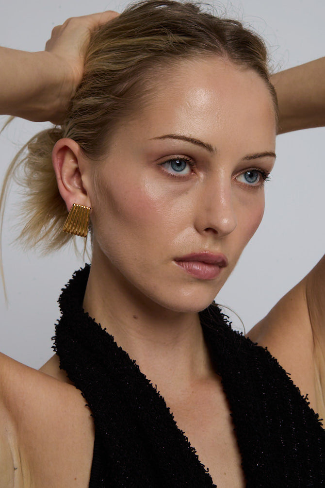 Heaven Mayhem | Ribbed Earrings - Gold