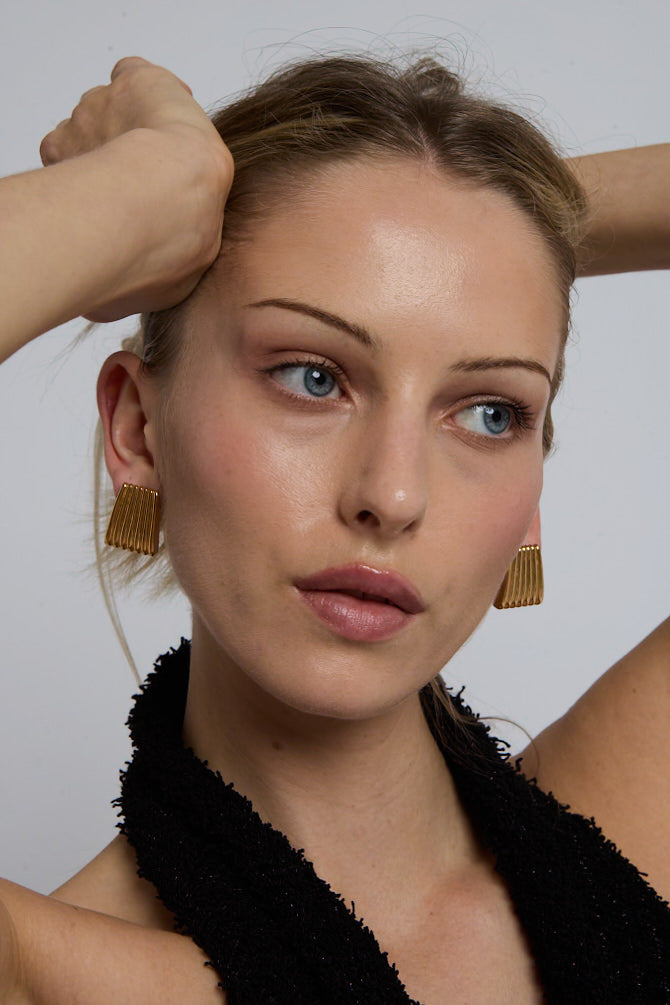 Heaven Mayhem | Ribbed Earrings - Gold