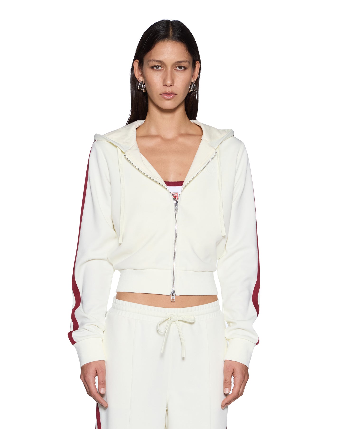 Ksubi | Carter Slim Hoodie - Off White Burgundy