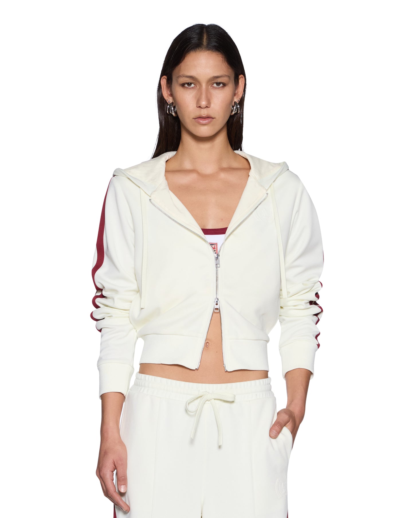 Ksubi | Carter Slim Hoodie - Off White Burgundy