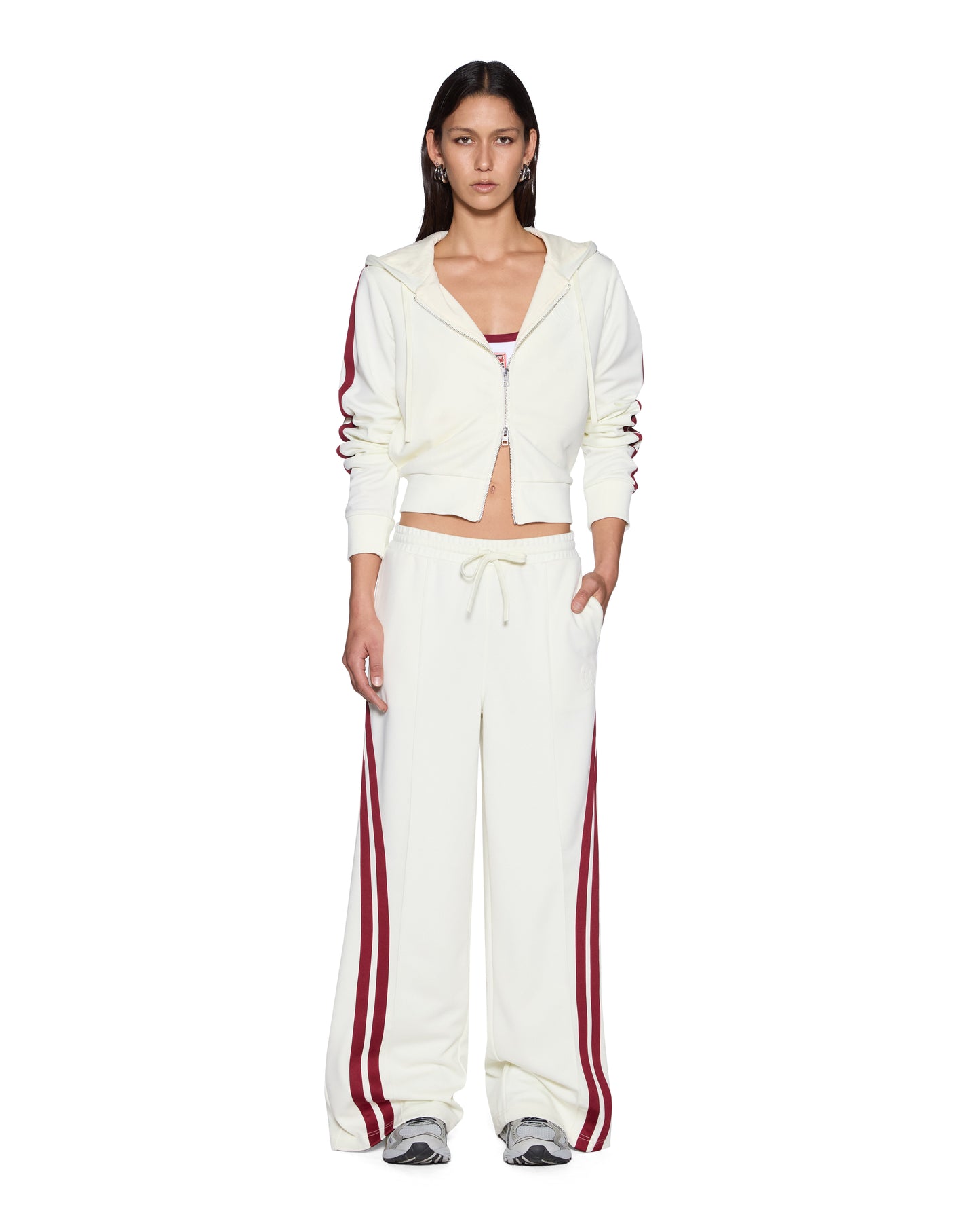 Ksubi | Carter Slim Hoodie - Off White Burgundy