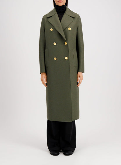 Harris Wharf London | Military Coat With Golden Buttons - Dark Khaki