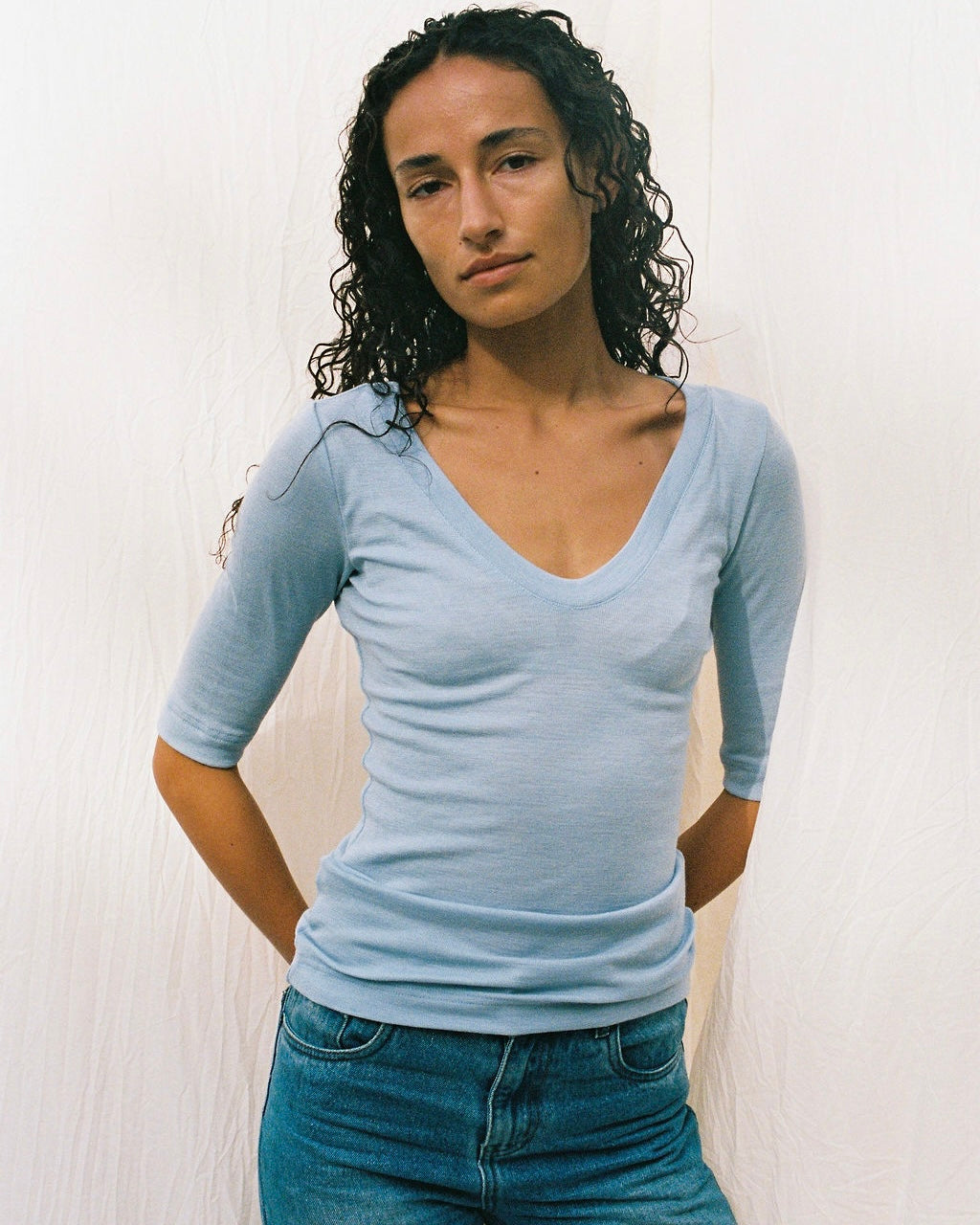 Dominique Healy | Uma Tee - Baby Blue