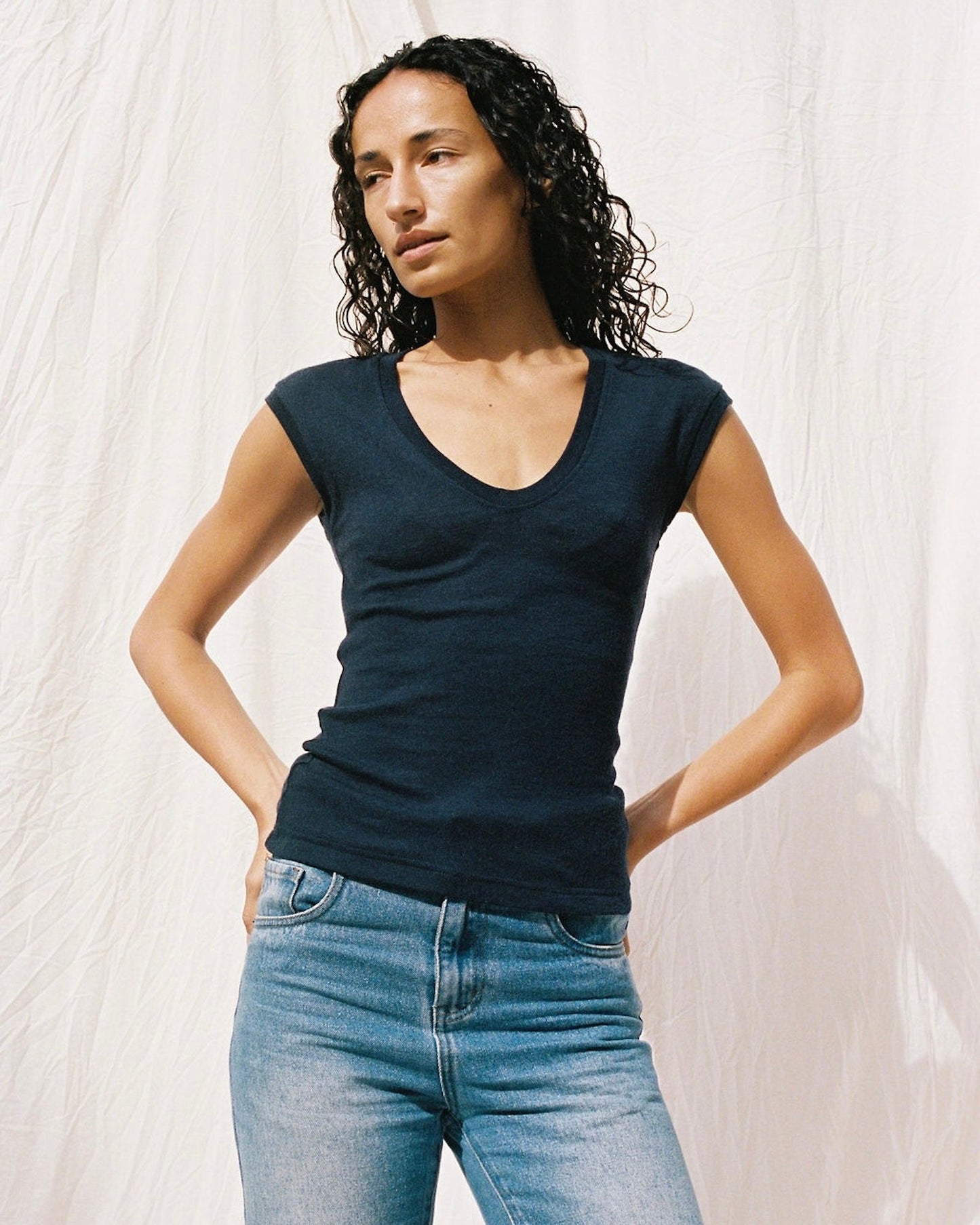 Dominique Healy | Ava Tee - Navy