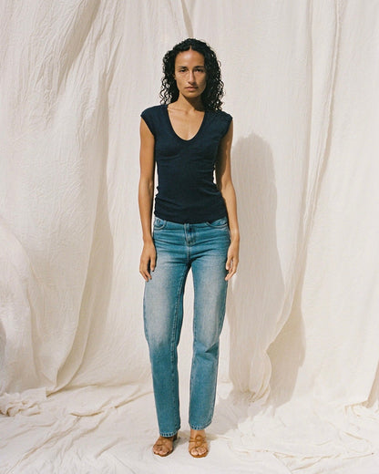 Dominique Healy | Ava Tee - Navy
