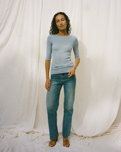 Dominique Healy | Uma Tee - Baby Blue