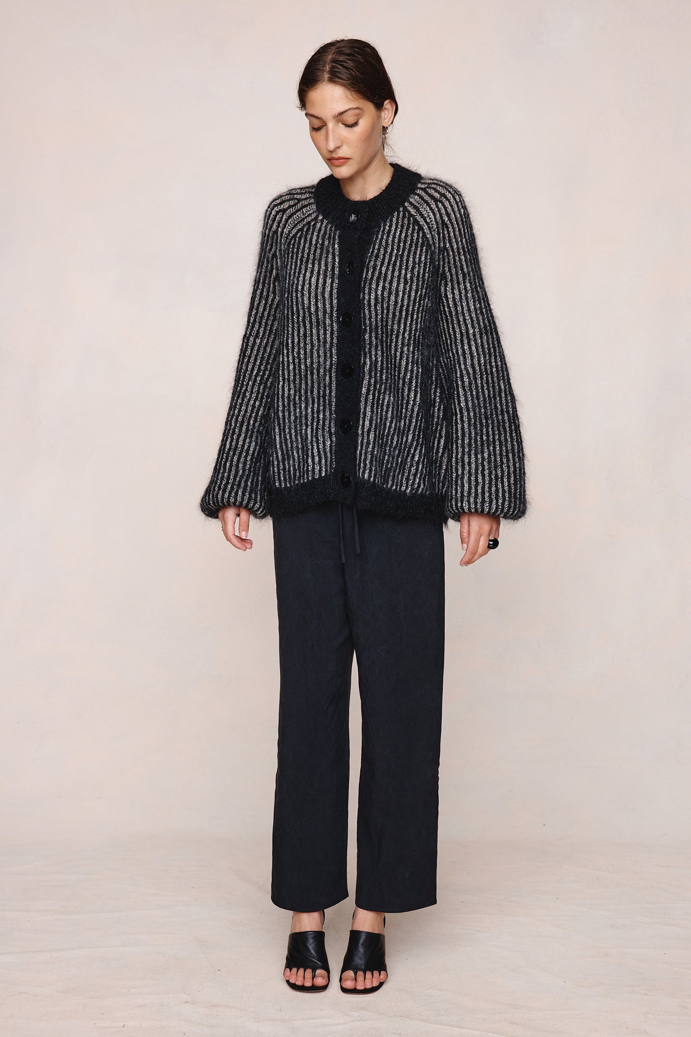 Marle | Jasper Cardigan - Black / Greige