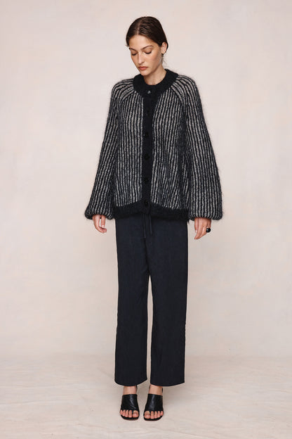 Marle | Jasper Cardigan - Black / Greige