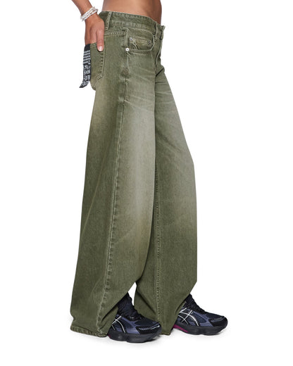 Ksubi | Dropout Low Rise Jean - Militant Green