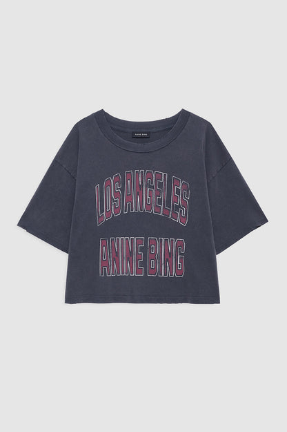 Anine Bing | Johnny Cropped Tee - Washed Black