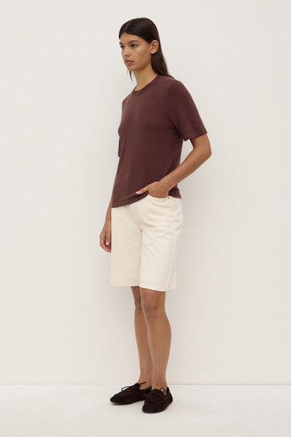 Assembly Label | June Silk Knit Tee - Espresso