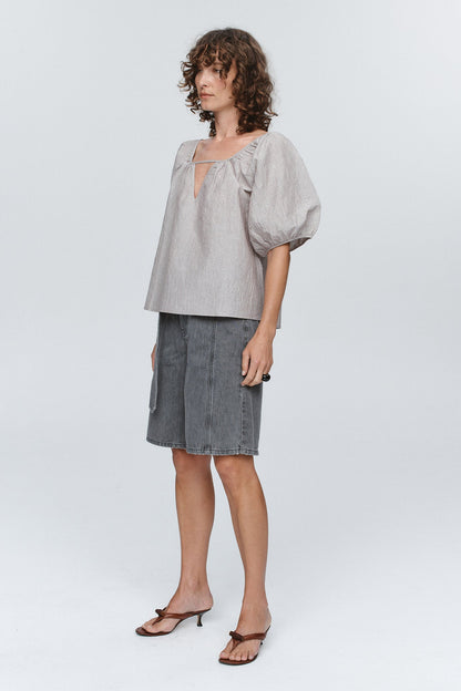 Marle | Kendra Top - Chocolate Stripe
