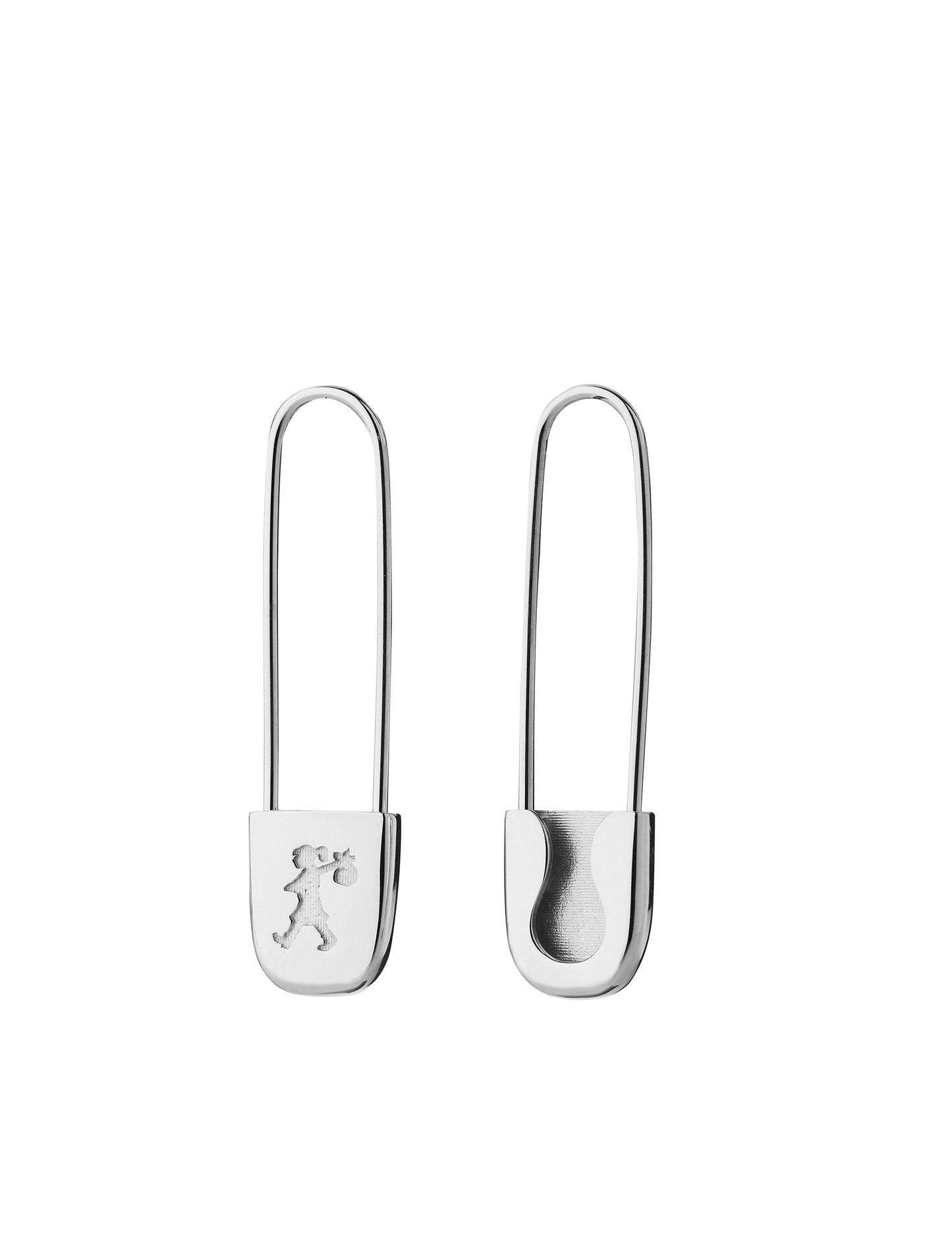 Karen Walker | Runaway Safety Pin Earrings - Silver
