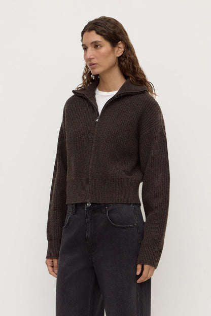Assembly Label | Kaia Wool Zip Sweater - Ganache Marle