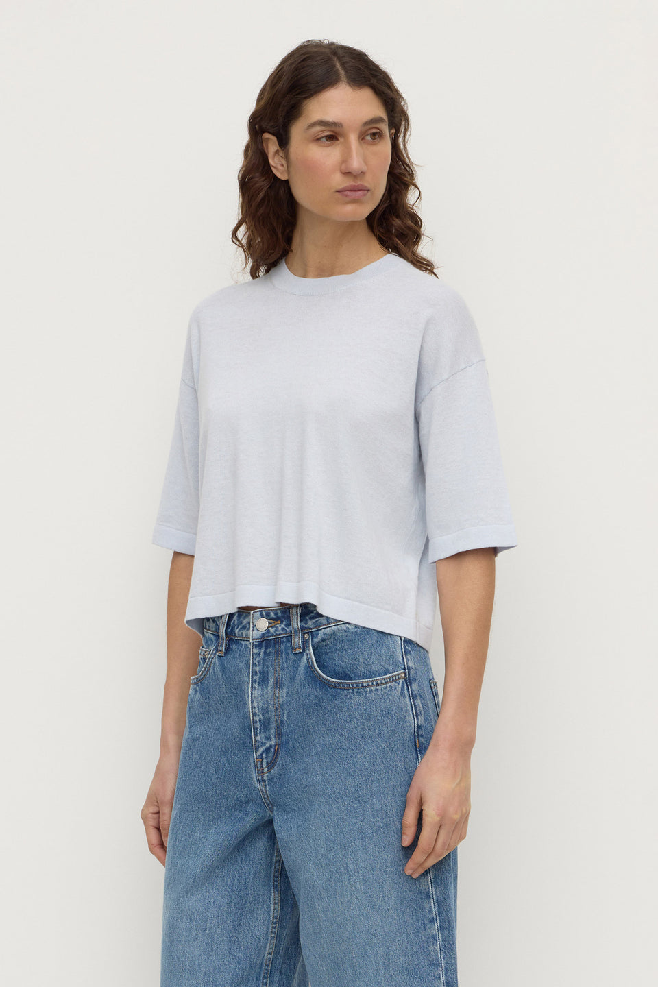 Assembly Label | Kensy Cotton Cashmere Tee - Powder Blue