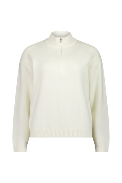 Rebe | Half Zip Knit Sweater - Ivory