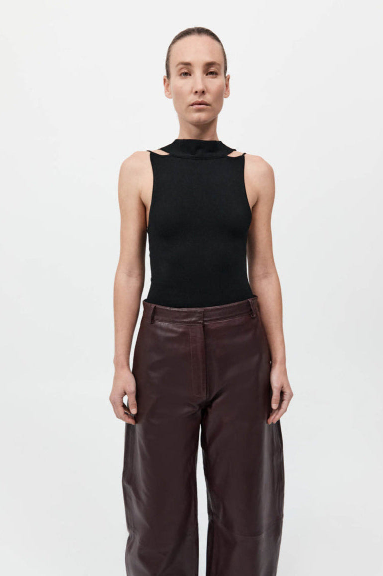 St Agni | Knit Scarf Top - Black