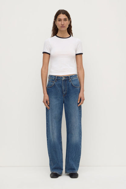 Assembly Label | Kourt Contrast Bind Tee - White/Navy