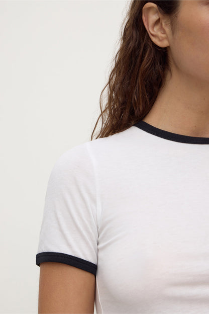 Assembly Label | Kourt Contrast Bind Tee - White/Navy