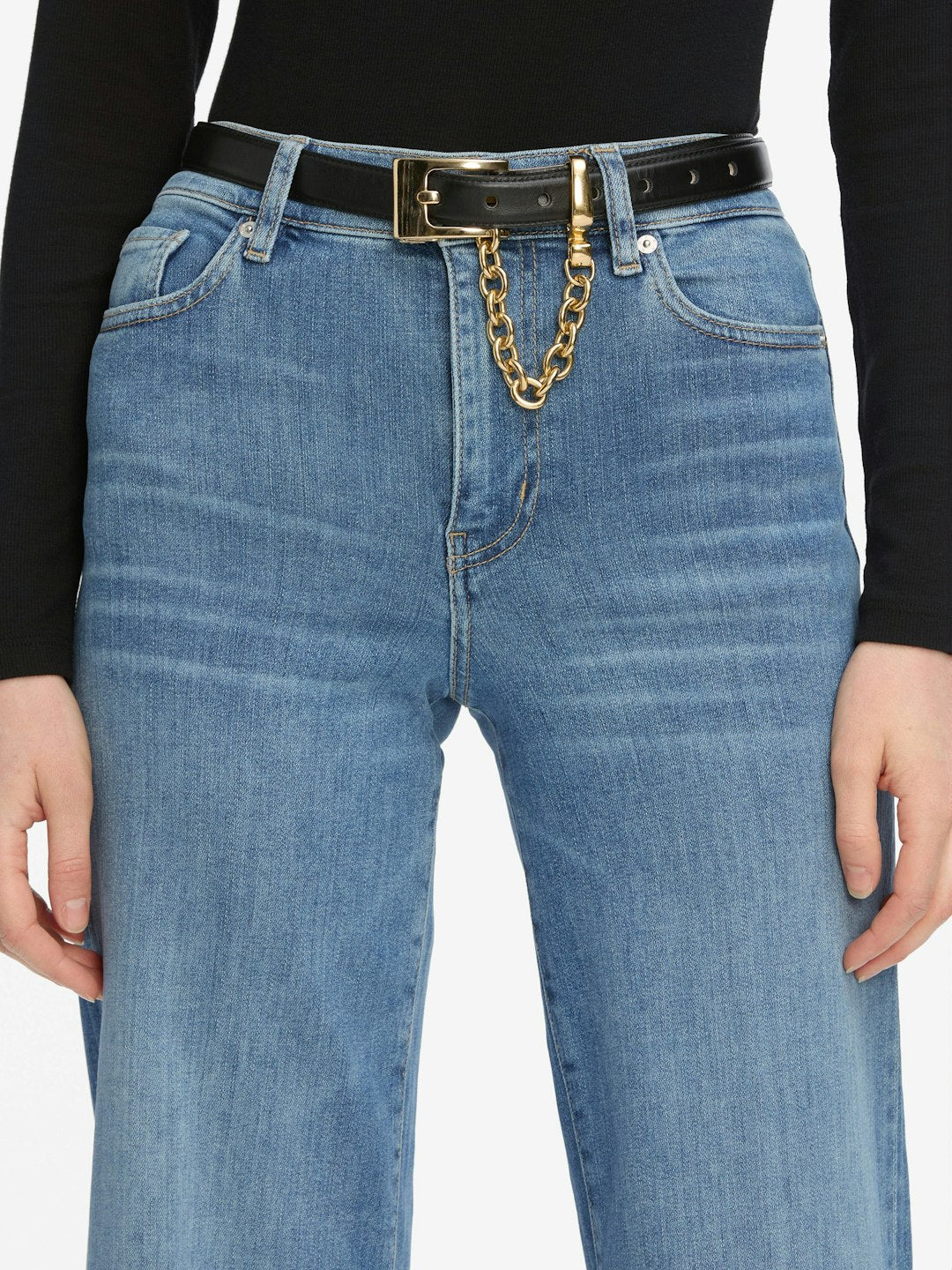 Frame Denim | The Chain Detail Belt - Black
