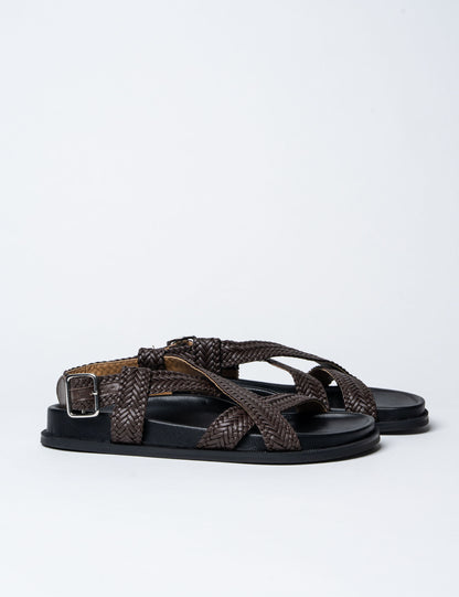 La Tribe | Amara Braided Sandal - Brown