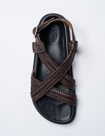La Tribe | Amara Braided Sandal - Brown