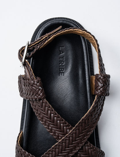La Tribe | Amara Braided Sandal - Brown