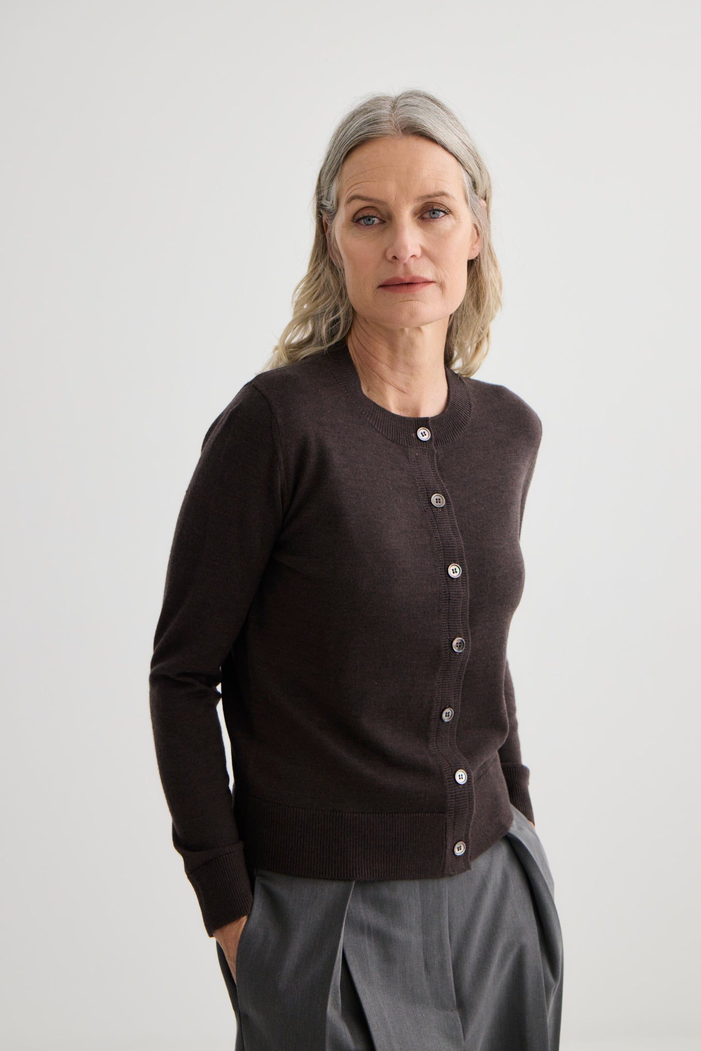 Laing | Sylvia Merino Cardigan - Espresso