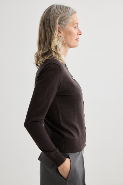 Laing | Sylvia Merino Cardigan - Espresso