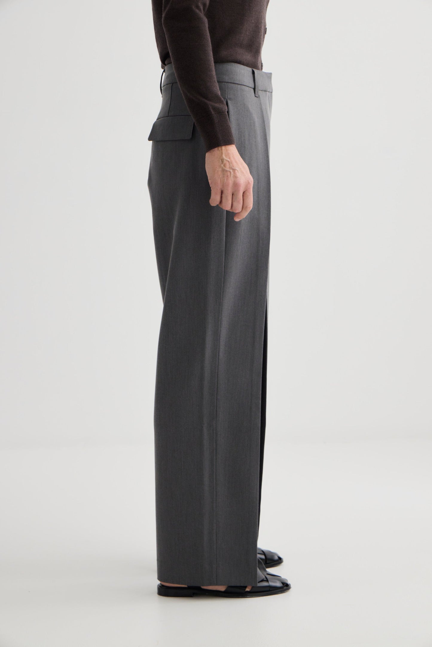 Laing | Invert Pleat Trouser - Pewter