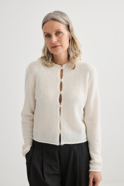 Laing | Alpaca Cropped Cardigan - Ivory