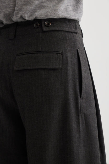 Laing | Wide Leg Pleat Front Trouser - Graphite