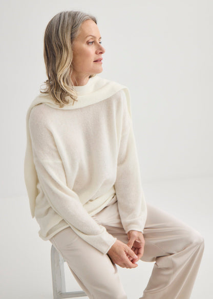 Laing | Alpaca Sweater With Tie - Ivory