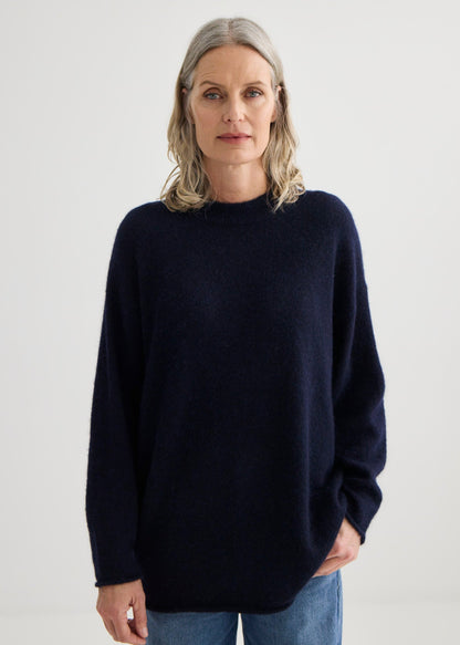 Laing | Alpaca Sweater With Tie - Midnight