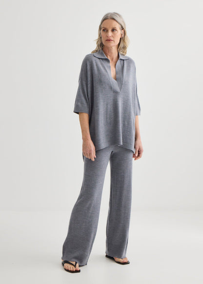 Laing | Relaxed Polo - Grey Marle