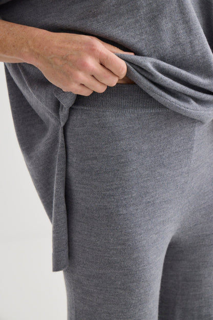 Laing | Wide Leg Knit Pant - Grey Marle