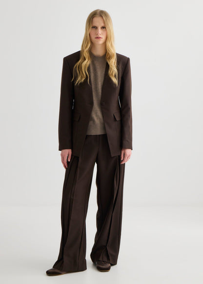 Laing | Collarless Blazer - Truffle