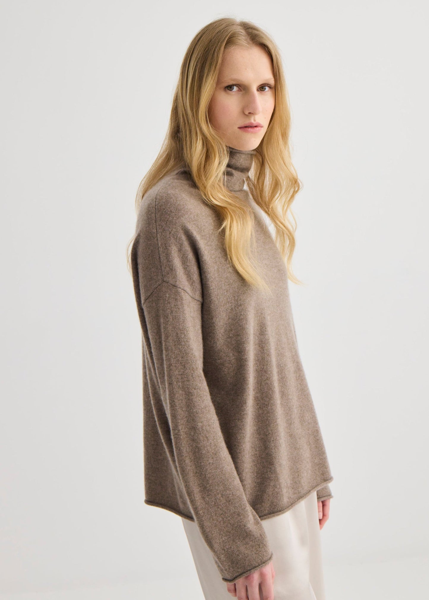 Laing | Mara Cashmere Funnel Neck - Cocoa Marle