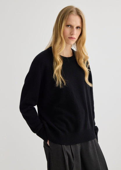 Laing | Cashmere Oversized Crewneck - Black